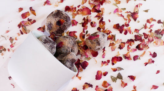 rose petal organic chocolate truffles LOTUSWEI flower essences