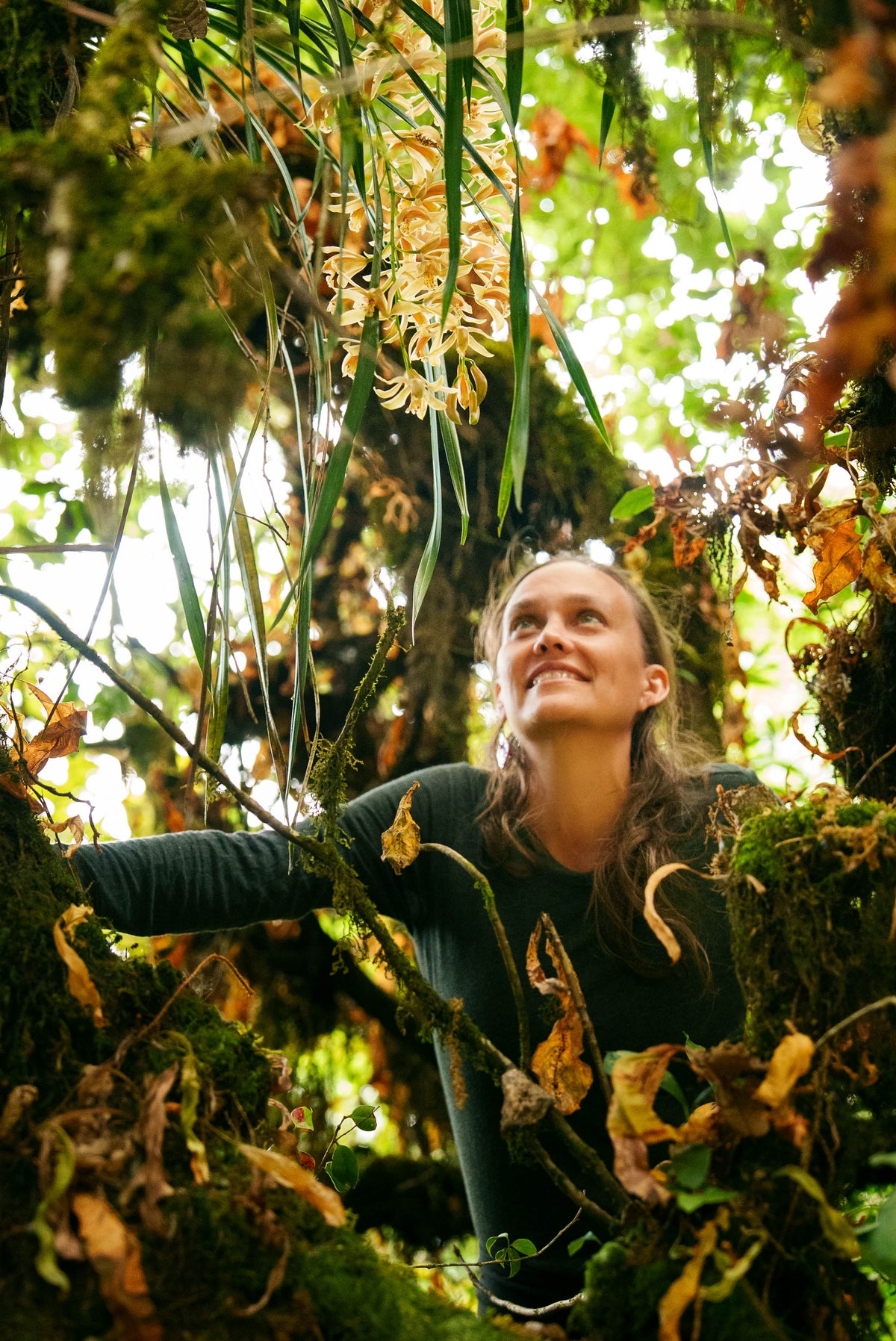Katie Hess with flowers in Nepal